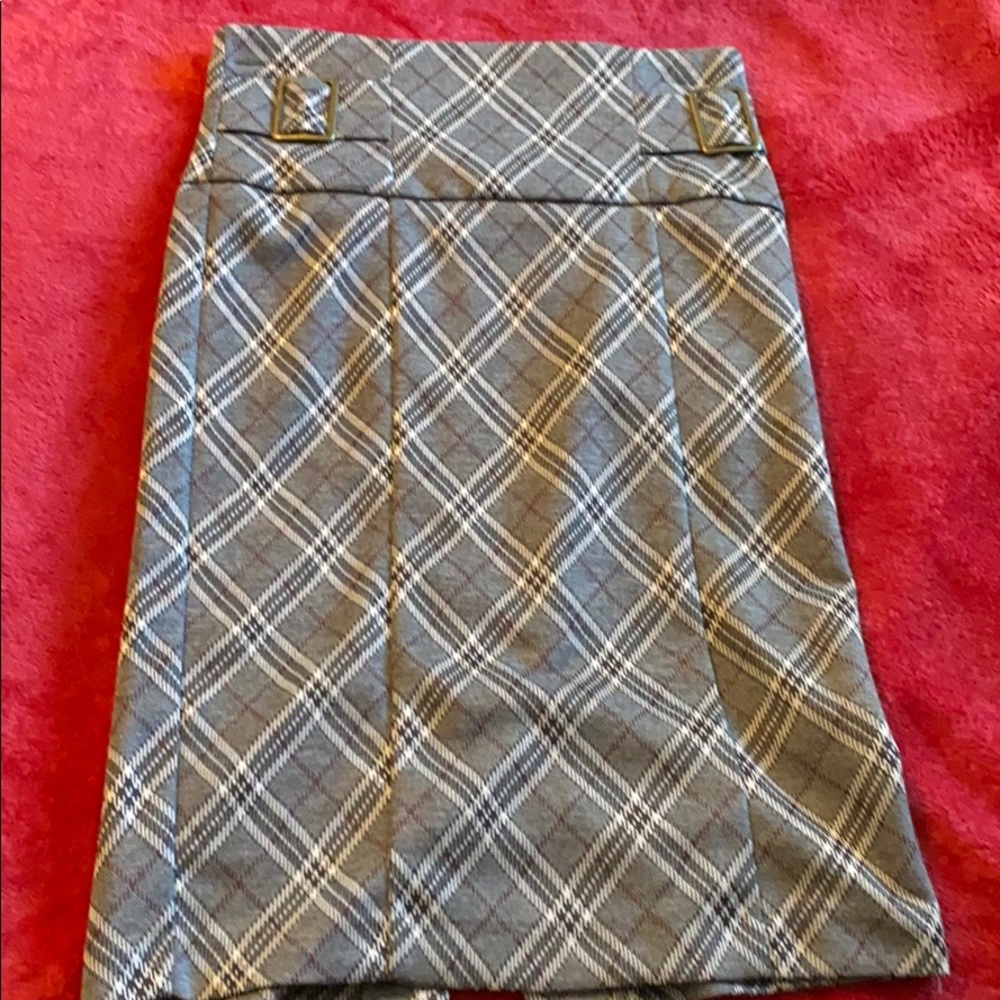 Pencil skirt plaid grey and purple